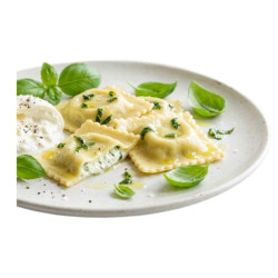 Ravioloni burrata e basilico | Pasta fresca